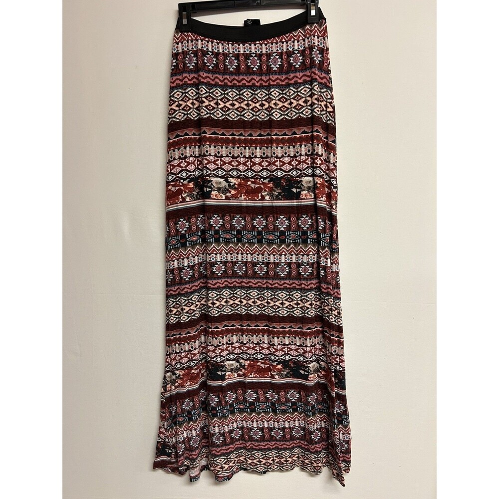 Bobeau Womens Small  Skirt Patterned Lined Multi Colored Maxi Geometric Boho